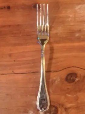 Christofle 570660064348 France Mimosa Large Serving Fork Stainless Steel Flatware 9.5 Inch