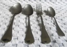 Ctf15 Christofle By Hotel Fidelio 4-pc Fork Spoons Flatware Silverplate France #3