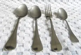 Ctf15 Christofle By Hotel Fidelio 4-pc Fork Spoons Flatware Silverplate France