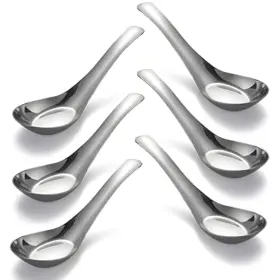 Chwaika 659446709956 Soup Spoons Stainless Steel Dinner Set Of 6 Chinese Spoon Mirror