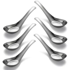 Chwaika 659446709963 Soup Spoons Stainless Steel Dinner Set Of 6 Chinese Spoon Mirror