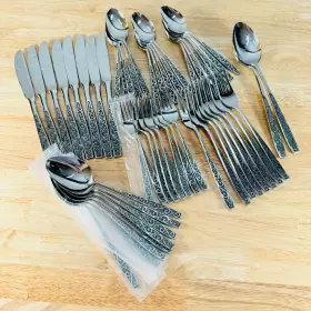 Cif-12 Ci Cif12 50 Pc Set Teaspoon Knife Salad Dinner Fork Stainless Steel Flatware Vtg