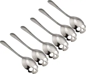 Cileonbe 669819782899 304 Stainless Steel Skull Sugar Spoon Dessert Tea Coffee Stirring Sliver
