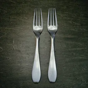 Coh5 Cohr Dinner Forks Set Of 2 Stainless Denmark Satin Silverware Flatware #3