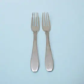 Coh5 Cohr Dinner Forks Set Of 2 Stainless Denmark Satin Silverware Flatware