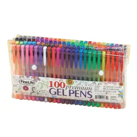 Nv-05834 Collections Etc Colorful Gel Pens With Travel Case - Set Of 100