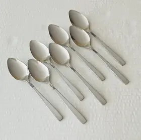 Css21 Continental Stainless 7 Teaspoons Satin Handle Design On Heel