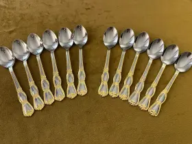 2avail Cook Ckj6 6 Teaspoons Cooks By Jc Penney Stainless Flatware With Gold Accent