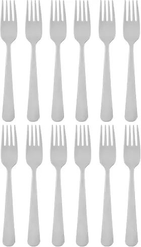 Cotiflat 190739402241 Set Of 12 Stainless Steel Dessert Forks 6.3-inch Silver Flatware 18/0