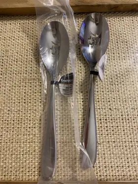 400015 Craft Kitchen / Robinson Home 2 Serving Spoons Slotted Stainless Steel Tools Cookware