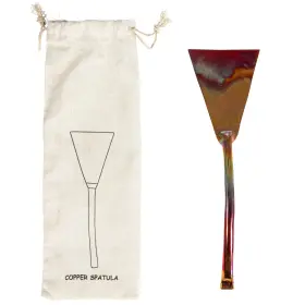 Creative Co-op 191009540212 Modern Copper Drawstring Bag Burnt Finish Cake Server