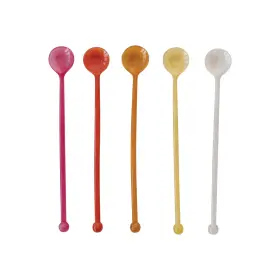 Creative Co-op 191009661474 Resin Cocktail Spoon Set Multicolor Of 5