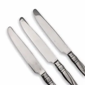 Cui16 Cuisinart Stainless Dinner Knife Glossy Flatware 9 1/4 3pc Set #3