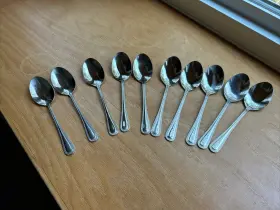 Cui8 Cuisinart Country Bead Stainless 11 Soup Spoons 18/10 7 1/8 Inch #2
