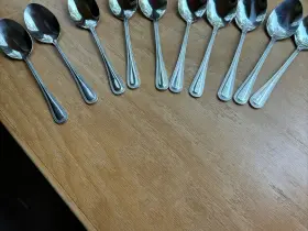 Cui8 Cuisinart Country Bead Stainless 11 Soup Spoons 18/10 7 1/8 Inch #3