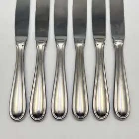 K321 Cuisinart Stainless Dinner Knife Stratford Hollow Outline Flatware 9 1/2 6pc #2