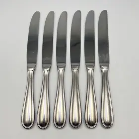 K321 Cuisinart Stainless Dinner Knife Stratford Hollow Outline Flatware 9 1/2 6pc