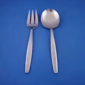 Cud3 Custom Design Vegetable Casserole Spoon And Cold Meat Fork Japan Flatware