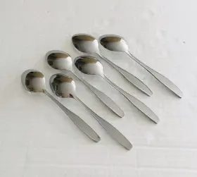 Cus10 Customcraft Stainless Set Of 6 Teaspoons Textured Floral Handle #3