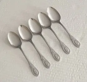 Cus21 Customcraft Stainless Korea 5 Teaspoons Monogram B Glossy Floral