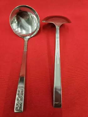Cus3 Customcraft Vintage Stainless Flatware Ladle Taiwan Fleur De Lis 6 1/4 Inch #3