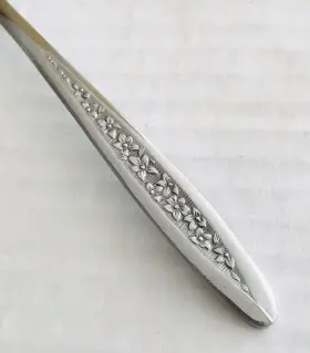 Cus5 Customcraft Stainless Floral Textured Set Of 4 Teaspoons Japan Glossy #2