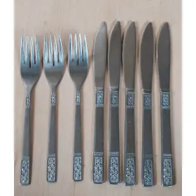 Cuscus3 Customcraft Cus3 By Scroll Textured Glossy Stainless Fork Knife Japan