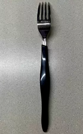 Cue3 Cutco Rare Vintage Black Handle Flatware Silverware Dinner Fork #2