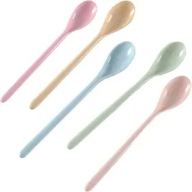 Dm0241 Dadamong 5pcs Melamine Long Handle Mixing Spoon 7.2 Inch Coffee Spoons Multicolor
