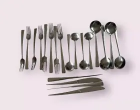 Dansk 732316237329 Rondure 4 Place Setting 20 Pc 18/10 Dinner Spoon Fork Salad Teaspoon Steel