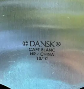 M6497 Dansk Cafe Blanc 11 Inch Salad Serving Fork And Spoon Set Stainless Steel Flatware #3
