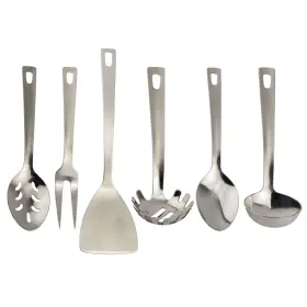 Sh-974 Darware Complete Serving Set 6piece Silver With Pasta Server Fork Slotted Spoon Ladle C