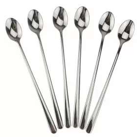 Dealight 608807500268 Long Handle Spoon 9inch Ice Tea Premium 18/10 Stainless Steel Iced 6