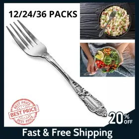 Decorrack 313103877890 Heavy Duty Dinner Forks Stainless Steel Table Flatware Set Of 12 Durable