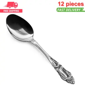 8403628 Decorrack 12pcs Dinner Spoons Stainless Steel Flatware For Home Restaurant 7.5 In