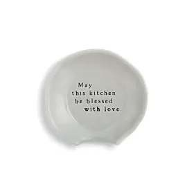 1004260103 Demdaco Kitchen Blessings Ceramic Spoon Rest 4.5 X 4 Inch W