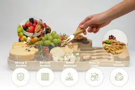 Demin Design 860012823703 Bamboo Cheese Board Charcuterie Gift Set - House Warming G #2