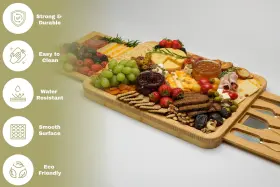 Demin Design 860012823727 Bamboo Charcuterie Board Set Cheese - House Wa #2