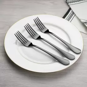 Devico 636946965518 Forks Set Good Stainless Steel 10-piece Black Silverware Cutlery Reusable Di #3