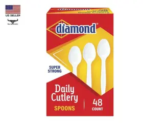 41426-33116 Diamond Assorted Plastic Spoons Knives And Forks 16 Each 48 Count Box Cutlery