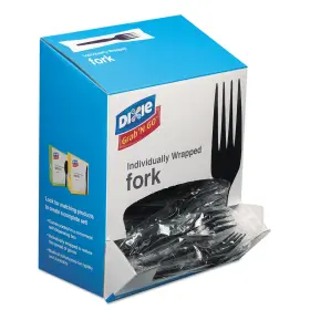 Fm5w540 Dixie Grab N Go Wrapped Cutlery Forks Black 90/box Fm5w540pk