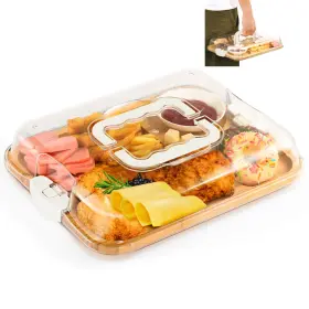 Dizaigogo 797424341153 2-in-1 Charcuterie Boards With Locking Lid And Handle Portable Travel Cheese