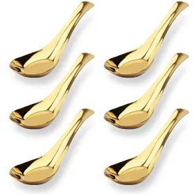 A0006 Dobrogost Asian Stainless Steel Chinese Soup Spoons Set Of 6 For Ramen Pho Wonton Dumpl