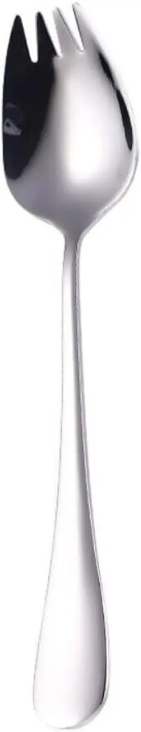 Dpwoum 740207171348 Vintage Stainless Steel 2-in-1 Sporks Salad Forks 6.5-inch Dessert Spoons Lon