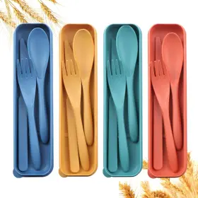 Dyrich 717935855031 Reusable Travel Silverware Set Fork Spoon Knife 4