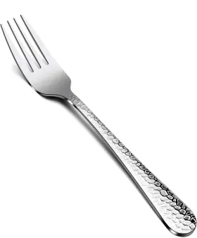 E-far 445040551519 12-piece Stainless Steel Hammered Dinner Forks Set Salad Flatware