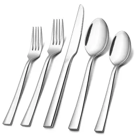 Frcj-js-1214-107 E-far 60-piece Silverware Set Stainless Steel Flatware 60 Pieces Silver