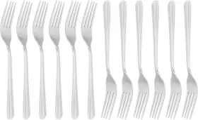 Ecomtrend 204351375711 Heavy Duty Dinner Forks 18/0 Stainless Steel Salad Table Fork Set Of 12 Flatware