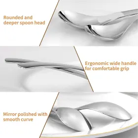 Ssspoon6pc Eisinly Soup Spoons 6 Pieces Cereal Spoon 6.7 Inch Table Silverware Thickened #2