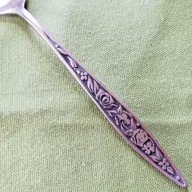 21025 Ekco Eterna Stainless 6 Teaspoons Santiago Pattern Black Accent 6.5 Inch #2